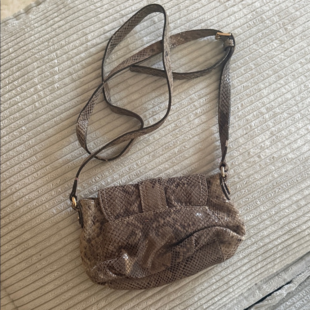 Michael Kors Brown Snake Print Crossbody Bag - Picture 3 of 4